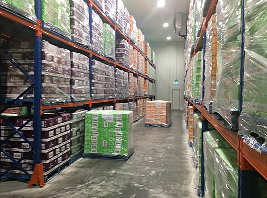 Food warehouse racking system