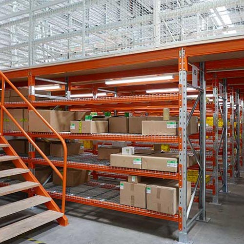 Raised storage platform and stairs pallet racking solutions 500